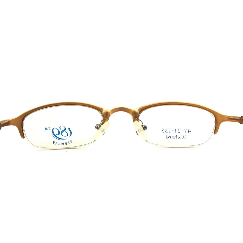 89 Eyewear Eyeglasses Frames Richard Ab1059 Y23 Matte Brown Half Rim 47-21-135